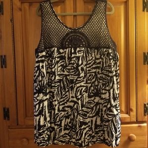 R-Q-T Woman, 3X, Blue/White Tank Blouse